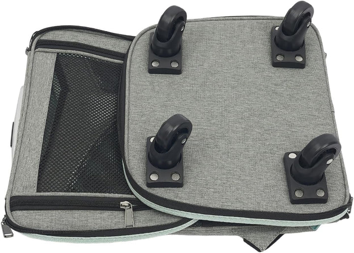 Hundetransportbox mit Rollen,Faltbarer Transportbox,Katzenrucksack mit Teleskopgriff,Transportboxen