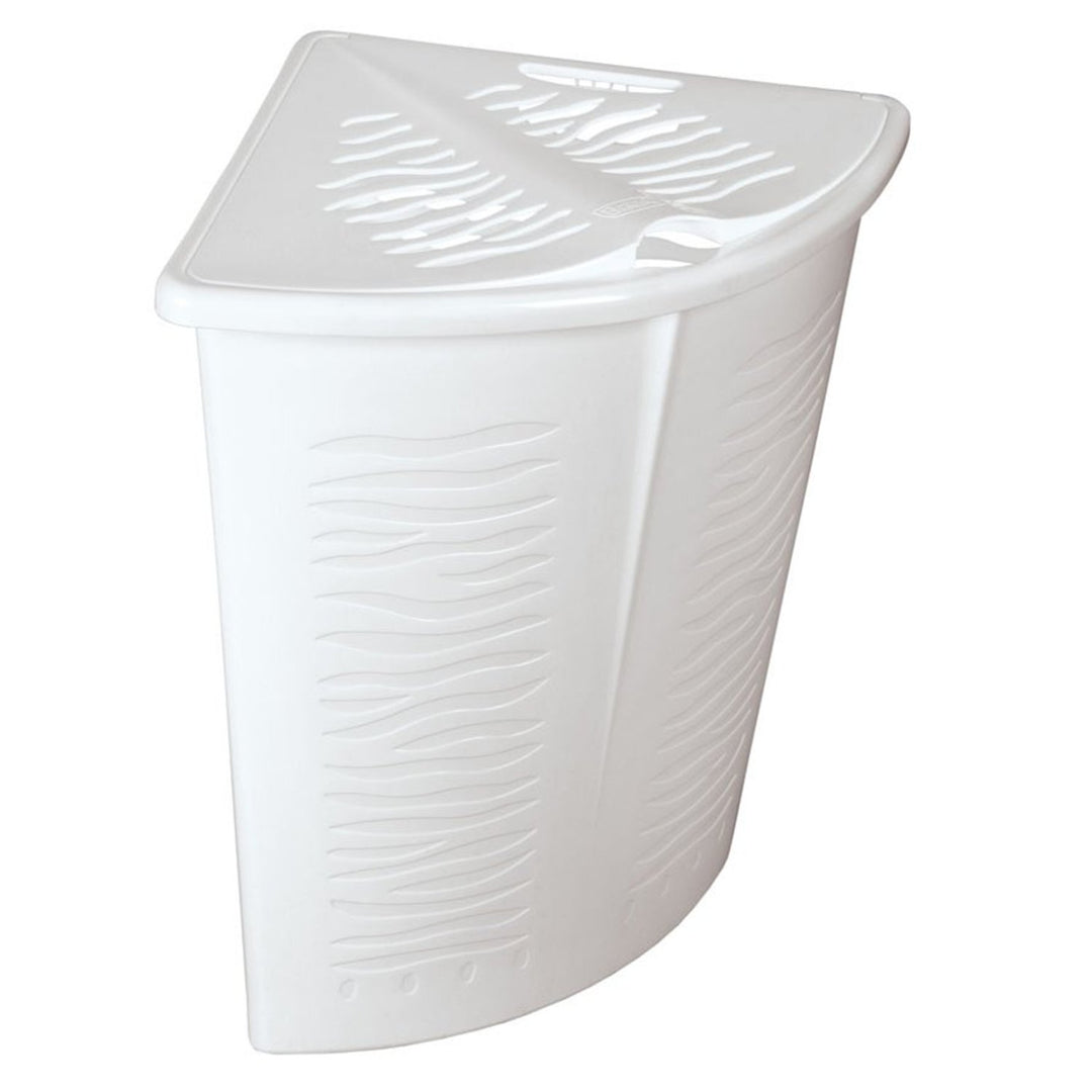 BranQ Eck-Wäschekorb Zebra Zebraoptik Wäschebox Wäschebehälter 45 L (Weiss), Weiß