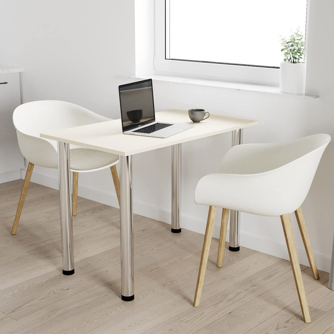 mikon 80x35 | Esszimmertisch - Esstisch - Tisch mit Chrombeinen - Küchentisch - Bürotisch | VANILLE
