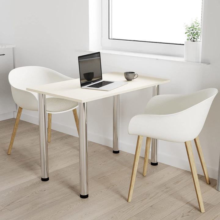 mikon 80x35 | Esszimmertisch - Esstisch - Tisch mit Chrombeinen - Küchentisch - Bürotisch | VANILLE