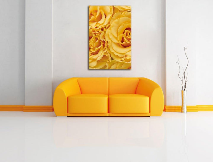 Pixxprint Blumen Rosen als Leinwandbild/Grösse: 100x70 / Wandbild/Kunstdruck/fertig bespannt, 100x70