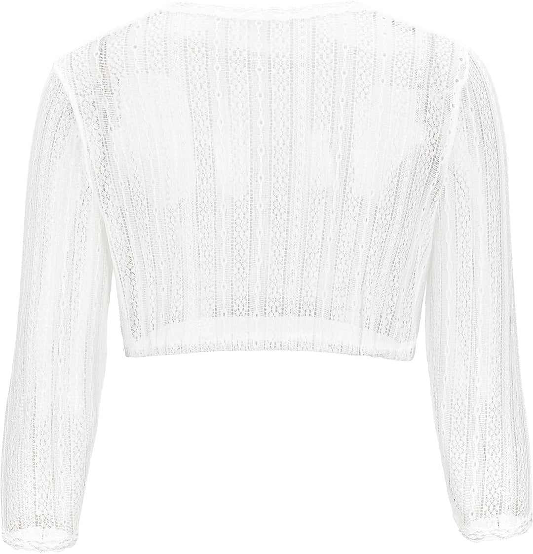 Kelliar Dirndlbluse Damen Trachtenbluse Creme Dirndl Bluse für Bavarian Oktoberfest 34 Creme-017, 34