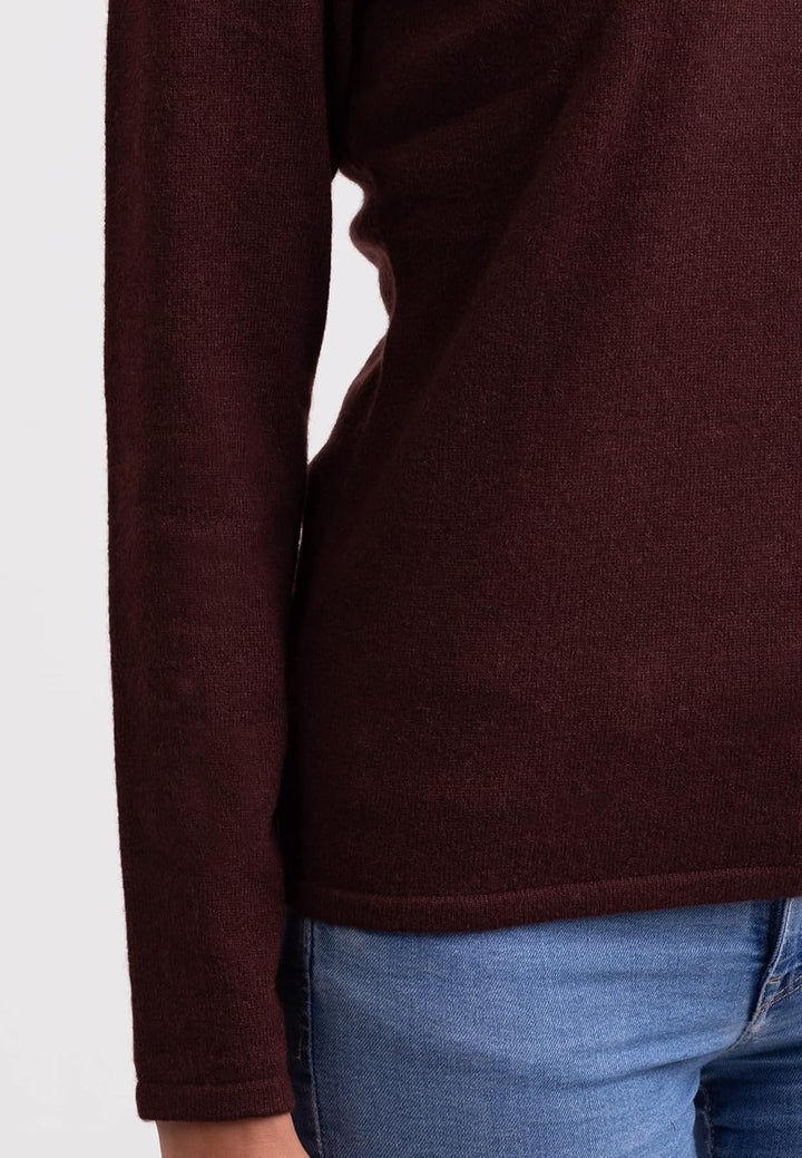 CASH-MERE.CH 100% Kaschmir Damen Pullover | Sweater Rundhalsausschnitt 2-fädig XL Zinnober Rot, XL Z