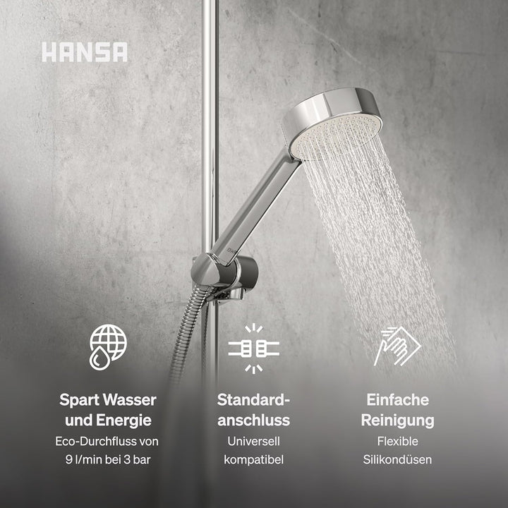 HANSA BASICJET ECO Duschkopf einstrahlig I Handbrause Dusche | Wassersparend mit EcoFlow-Funktion (9