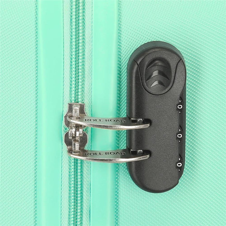 Roll Road Flex Grosser Koffer Grün 51x74x28 cms Hartschalen ABS Kombinationsschloss 91L 3,8Kgs 4 Räd