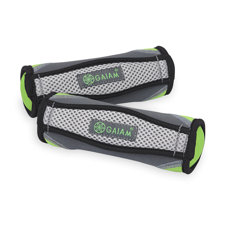 Gaiam for Women & Men Soft Dumbbell Walking Weight Sets with Hand Strap Handgewichte 1 Count lime, 1