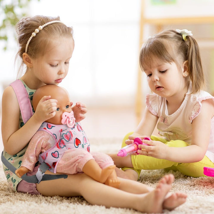 Babypuppentrage, Puppentrage für Kinder mit verstellbaren, Rückentrage mit verstellbaren Trägern für