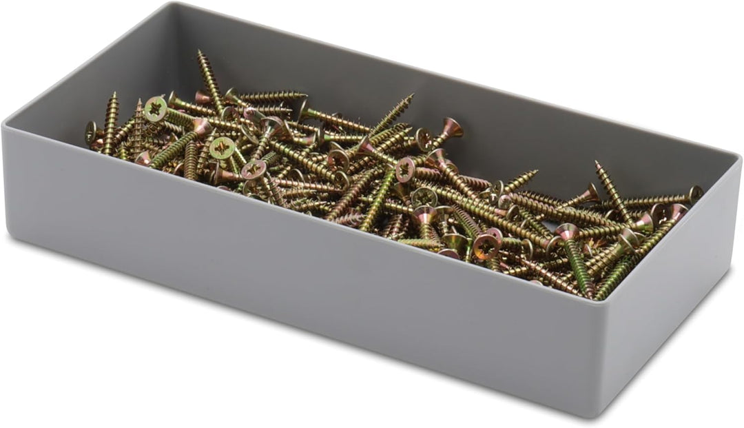1a-TopStore 25 Stück Einsatzkasten Serie E40, farblich sortiert, 5 Farben u. 4 Grössen, aus Polystyr