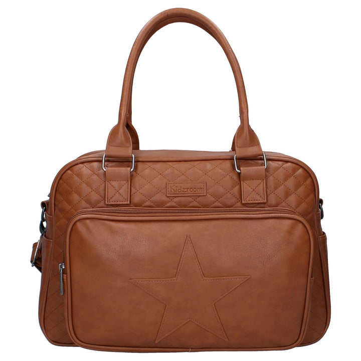 Kidzroom Luiertas -Cognac- Vegan Leather met ster 30*48*16cm Blau, 30*48*16cm Blau