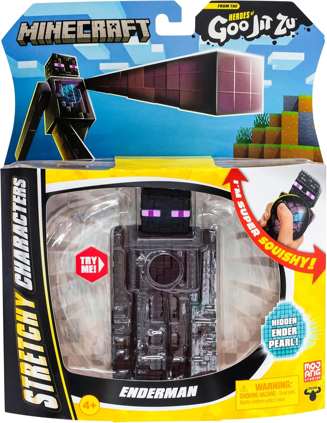 Heroes of Goo Jit Zu – Dehnbare Minecraft-Figuren, Enderman mit Enderperle zum Sammeln, einzigartige