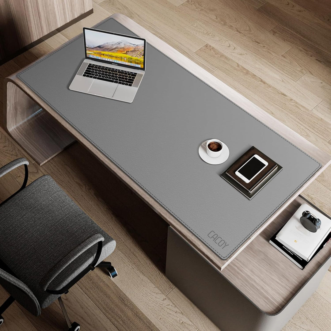 Cacoy Schreibtischunterlage aus Leder, 120x50cm XXL Grösse PU-Leder Multifunktionale Schreibtischmat