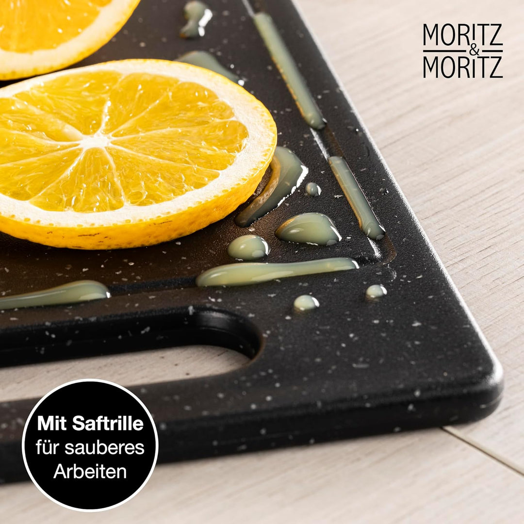 Moritz &amp; Moritz 4x Schneidebrett Kunststoff Set in 2 Grössen - Schneidebretter BPA frei - Küchenbret