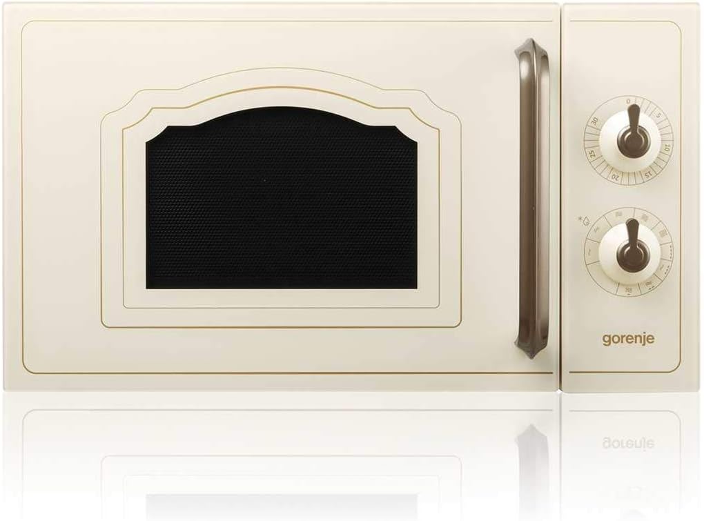 Gorenje MO 4250 CLI Stand-Mikrowelle mit Grillfunktion / 700 W / Garraum 20 L / elfenbein / Classico