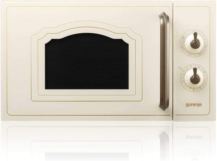 Gorenje MO 4250 CLI Stand-Mikrowelle mit Grillfunktion / 700 W / Garraum 20 L / elfenbein / Classico