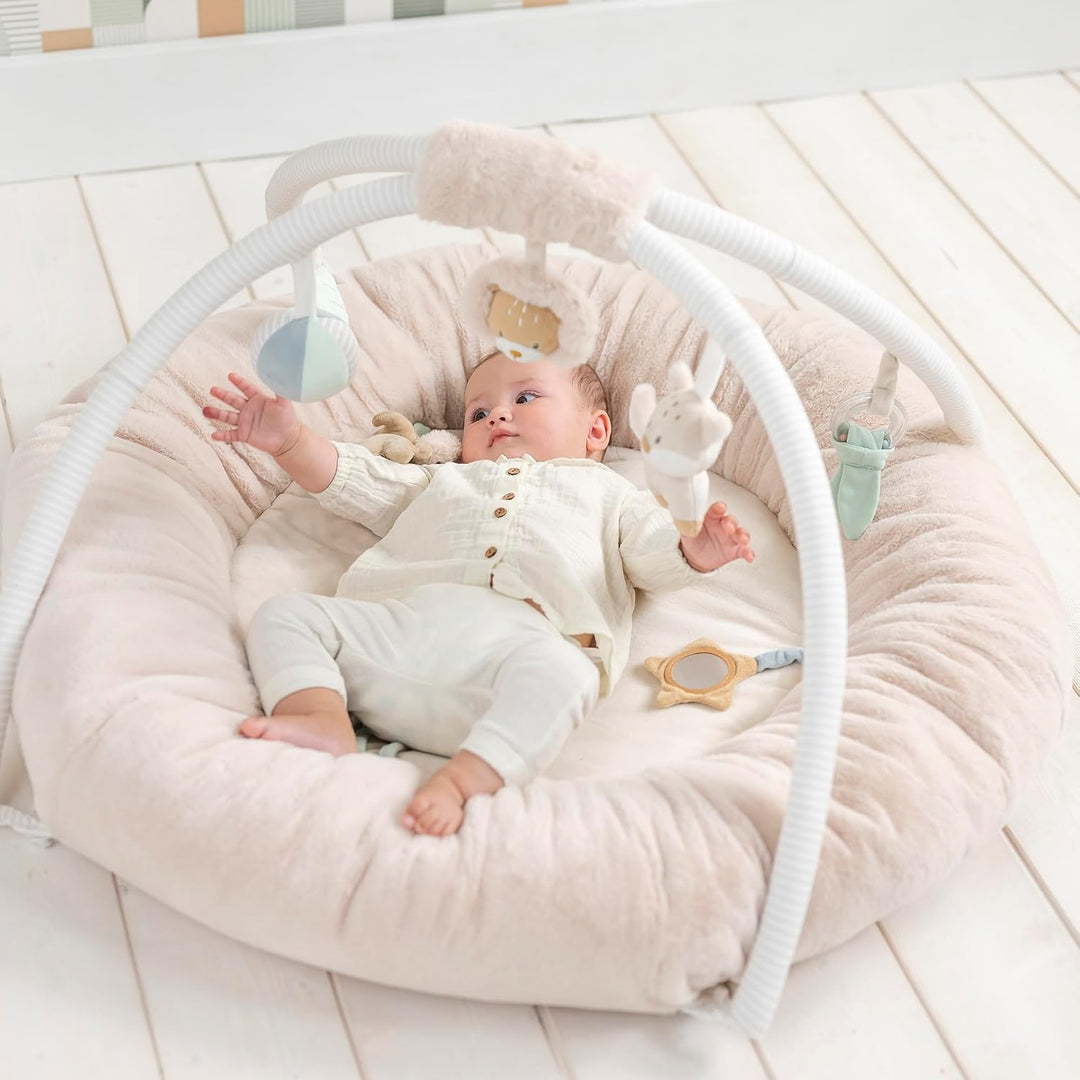Nattou Krabbeldecke mit Spielbogen und verschiedenen Aktivitäten, Aus Polyester, Ca. 91 cm, Flo, Oli