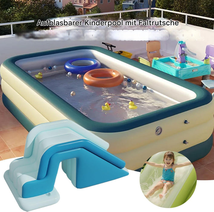 Pool Aufblasbare Rutsche | Zusammenklappbare Kinder Poolrutsche,Grosse Rutschbahn Mit Rutschfester O