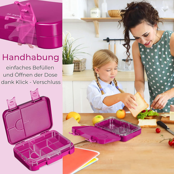 My Vesperbox – Bento Box Kinder - Lunchbox mit 4+2 Fächern - extrem robust – Brotdose – Brotbox idea