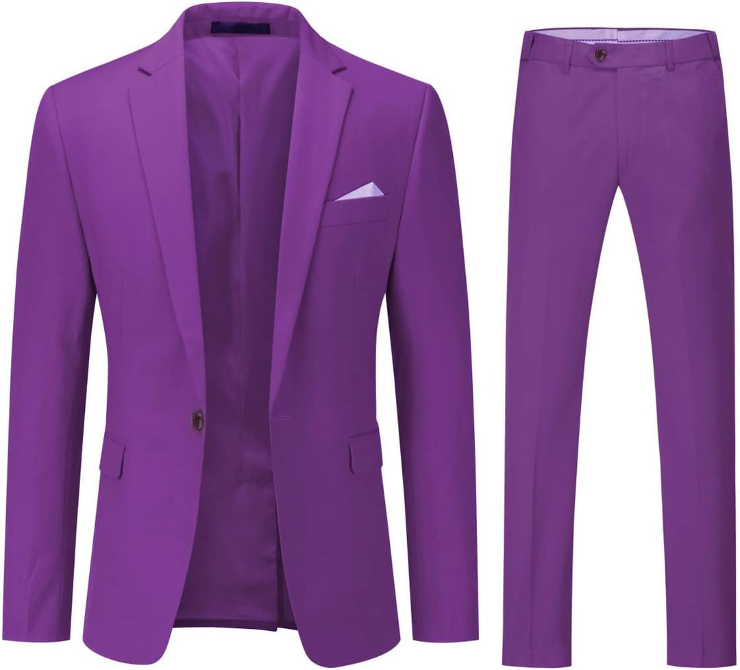 YOUTHUP Anzug Herren 2 Teilig Slim Fit Herrenanzug Business Hochzeit Modern Anzüge Sakko Anzughose M