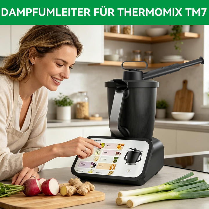Dampfumleiter für Thermomix TM7, Dampfumleitung für Schutz Küchen Hängeschränke, 360° Drehbar, Extra
