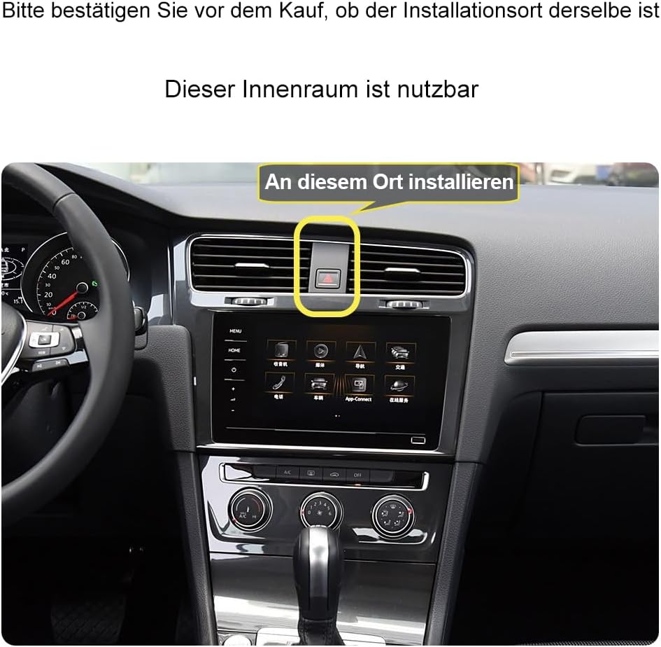 Auto Handyhalterung für Volkswagen Golf Auto Zubehör [Nur Kompatibel mit 2012-2020 VW Golf VII MK7]