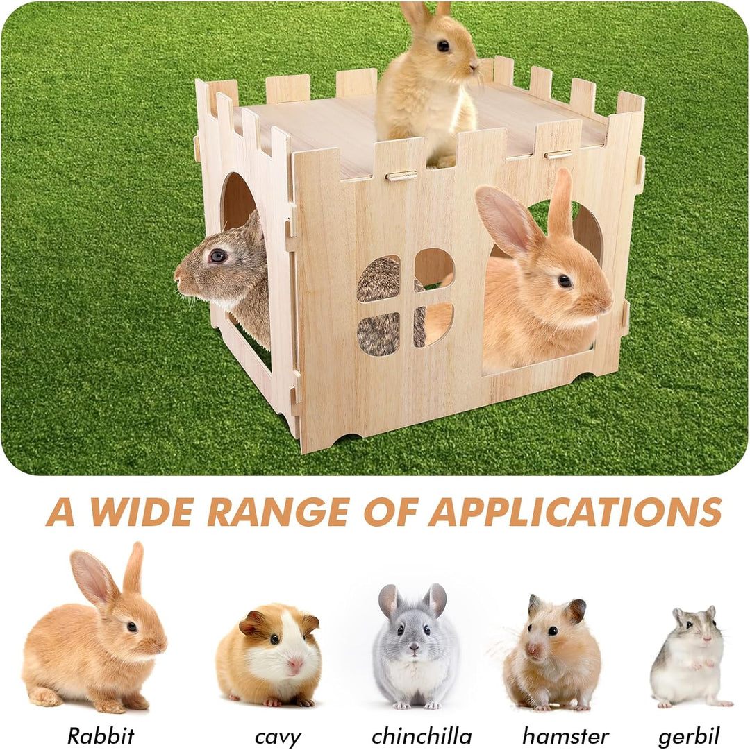 Gross Kaninchenhaus, Holz Meerschweinchen Bett mit Eingänge, Meerschweinchen Spielzeug, Meerschweinc