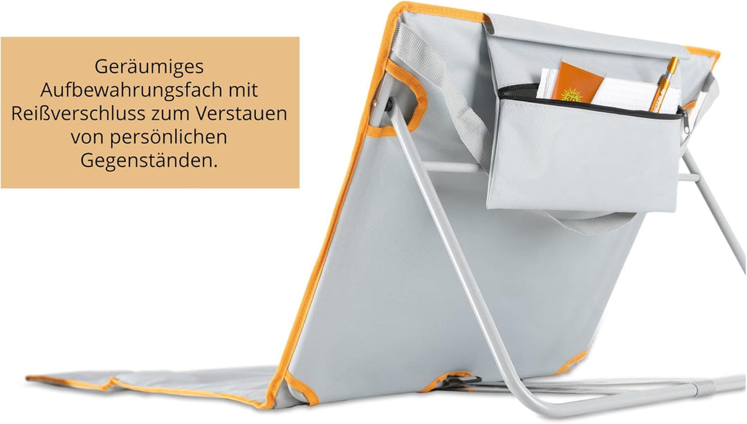 Stagecaptain Beachmatte “Layla” 2X Set - Gepolsterte Strandmatten mit Kopfkissen - Verstellbare Rück
