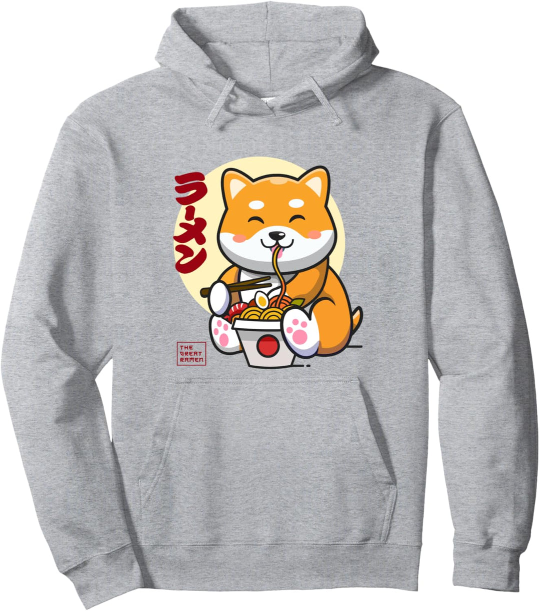 Shiba Inu Shirt Kawaii Anime Shiba Inu Japanese Ramen Pullover Hoodie