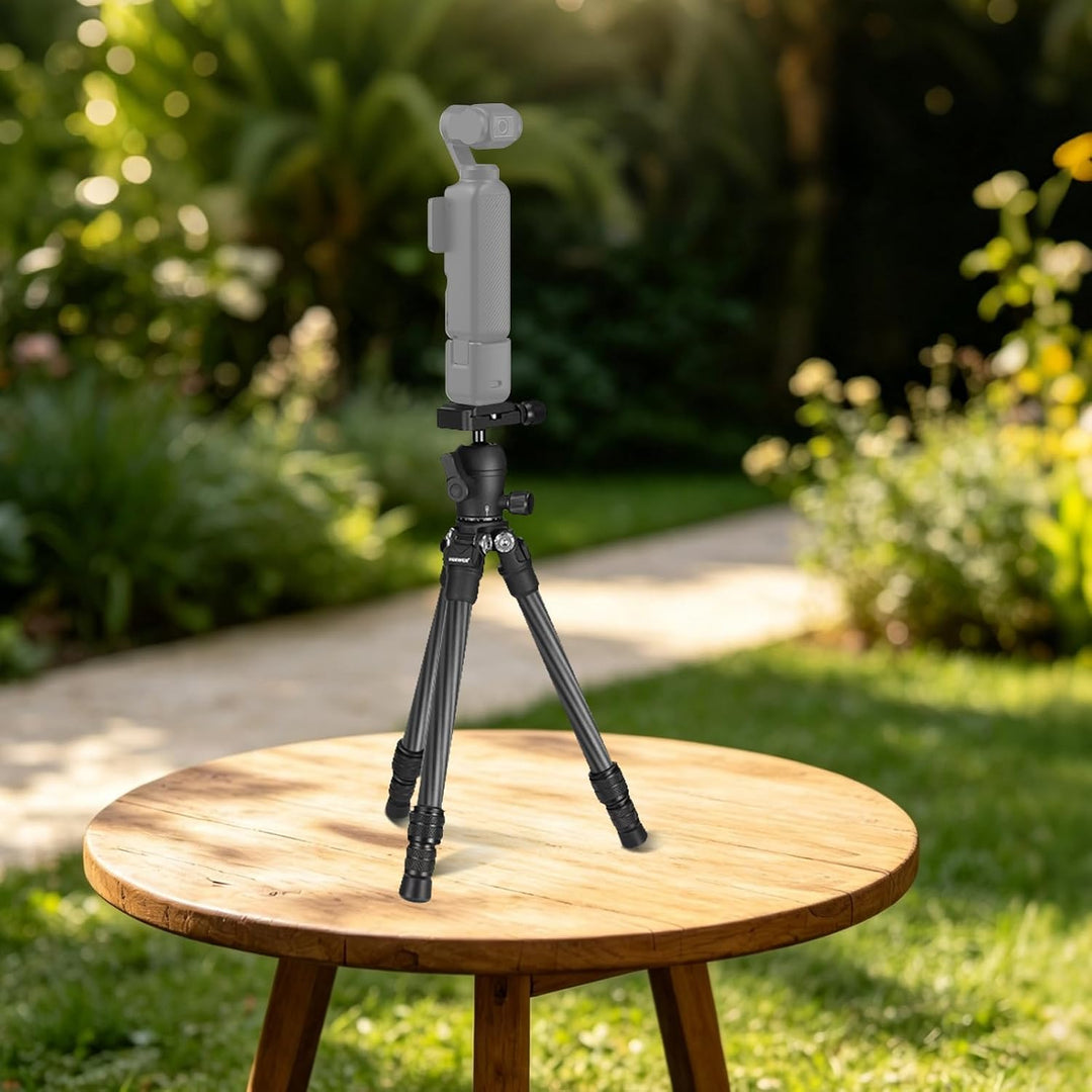 NEEWER TP09 Carbon Fiber Mini Stativ, 20“ Tischstativ mit 360° Kugelkopf, Telefonhalter, Fernbedienu