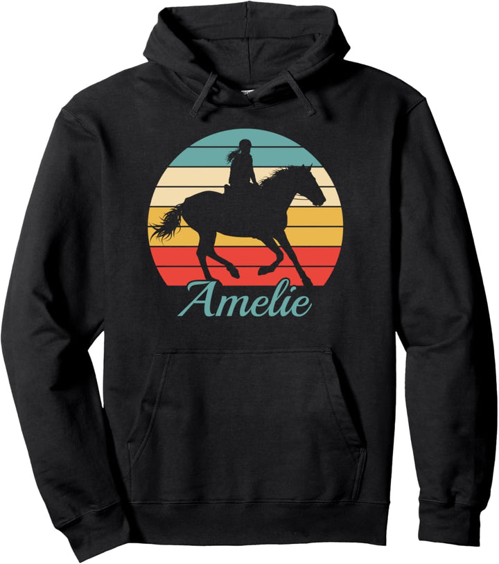 Amelie Reitsport Geschenk - Custom Reiterin Shirt - Amelie Pullover Hoodie