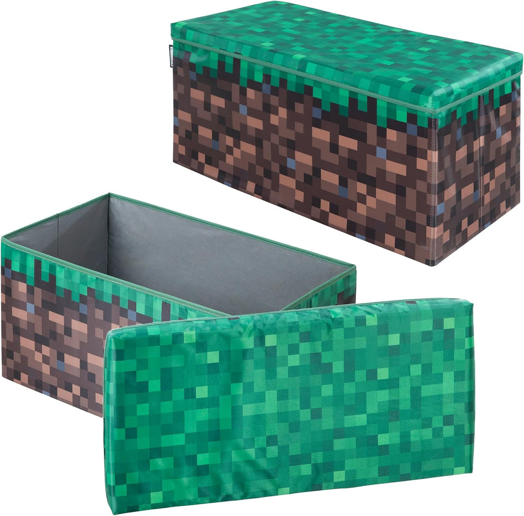 MINECRAFT - Sitz- und Aufbewahrungsbox, Grasblock, Kids, Bank, Grün