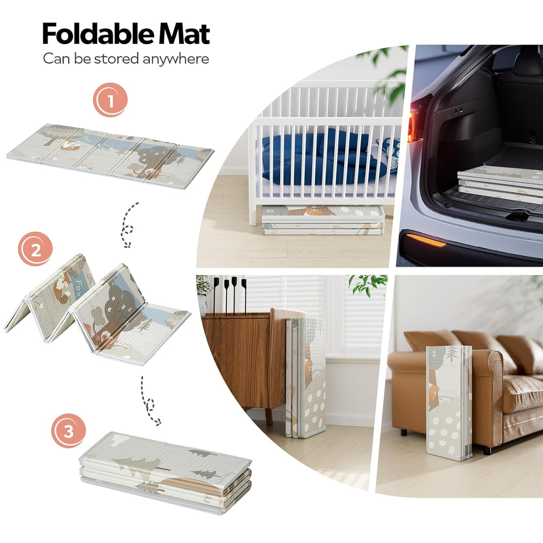 Fodoss Baby Laufgitter mit Matte, 120x120cm Laufstall Baby, mit Matratze, Atmungsaktives Netzdesign,