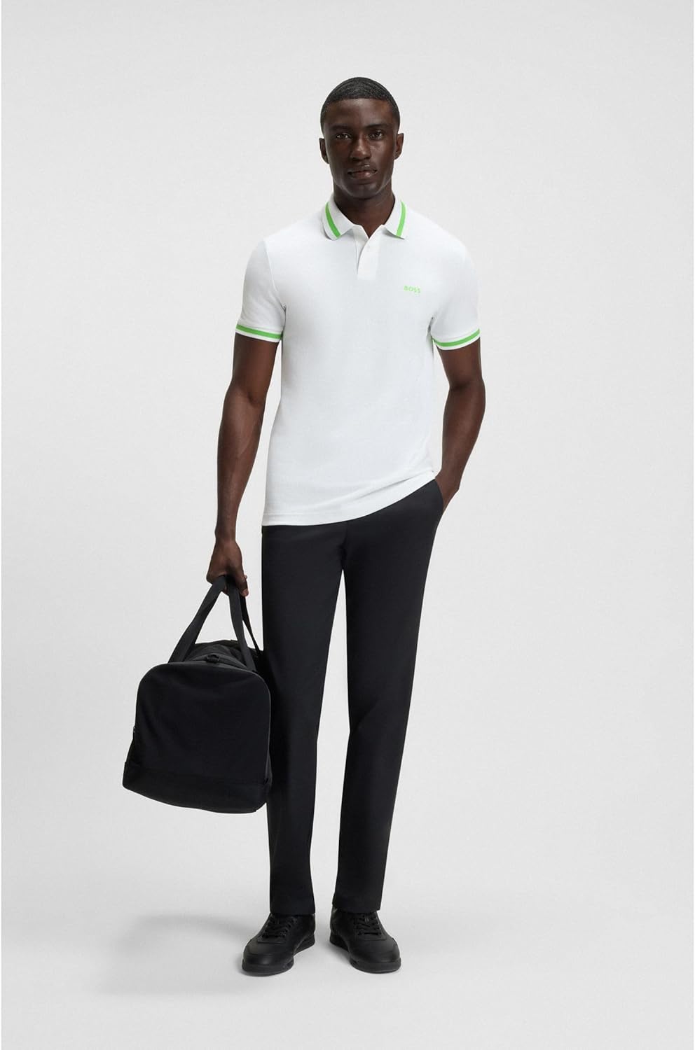 BOSS Herren Pio Polohemd S Weiss 100, S Weiss 100