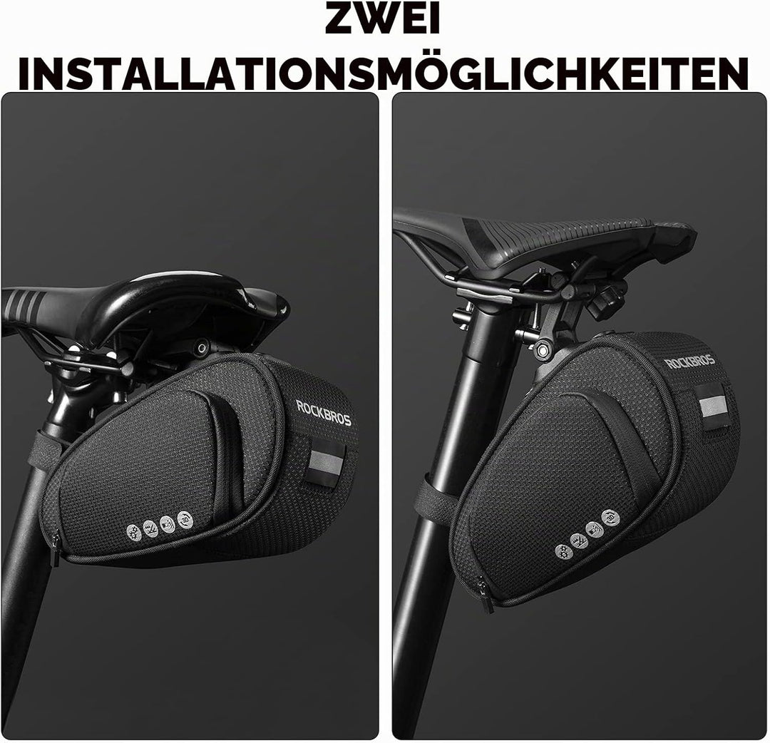 ROCKBROS Satteltasche für Fahrrad Praktisch Fahrradtasche mit Schnellverschluss Tasche für MTB Rennr