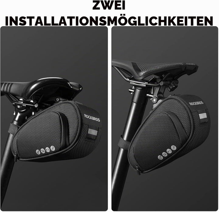 ROCKBROS Satteltasche für Fahrrad Praktisch Fahrradtasche mit Schnellverschluss Tasche für MTB Rennr