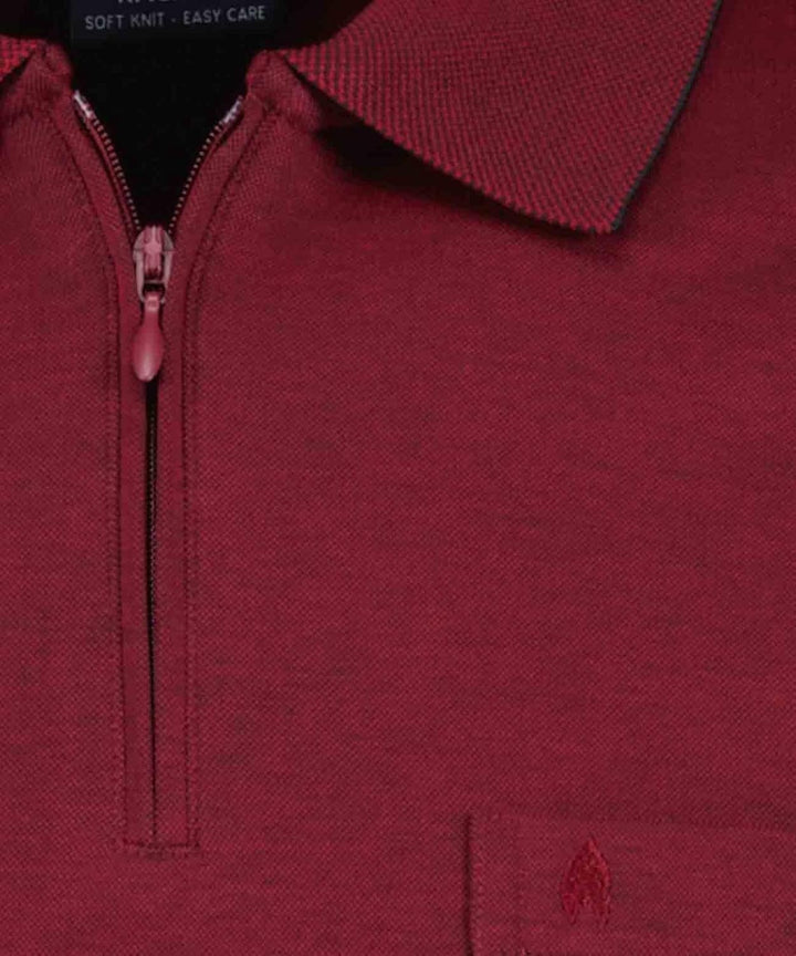 RAGMAN Herren Softknit-Poloshirt Langarm mit Zip 6XL Rot-060, 6XL Rot-060