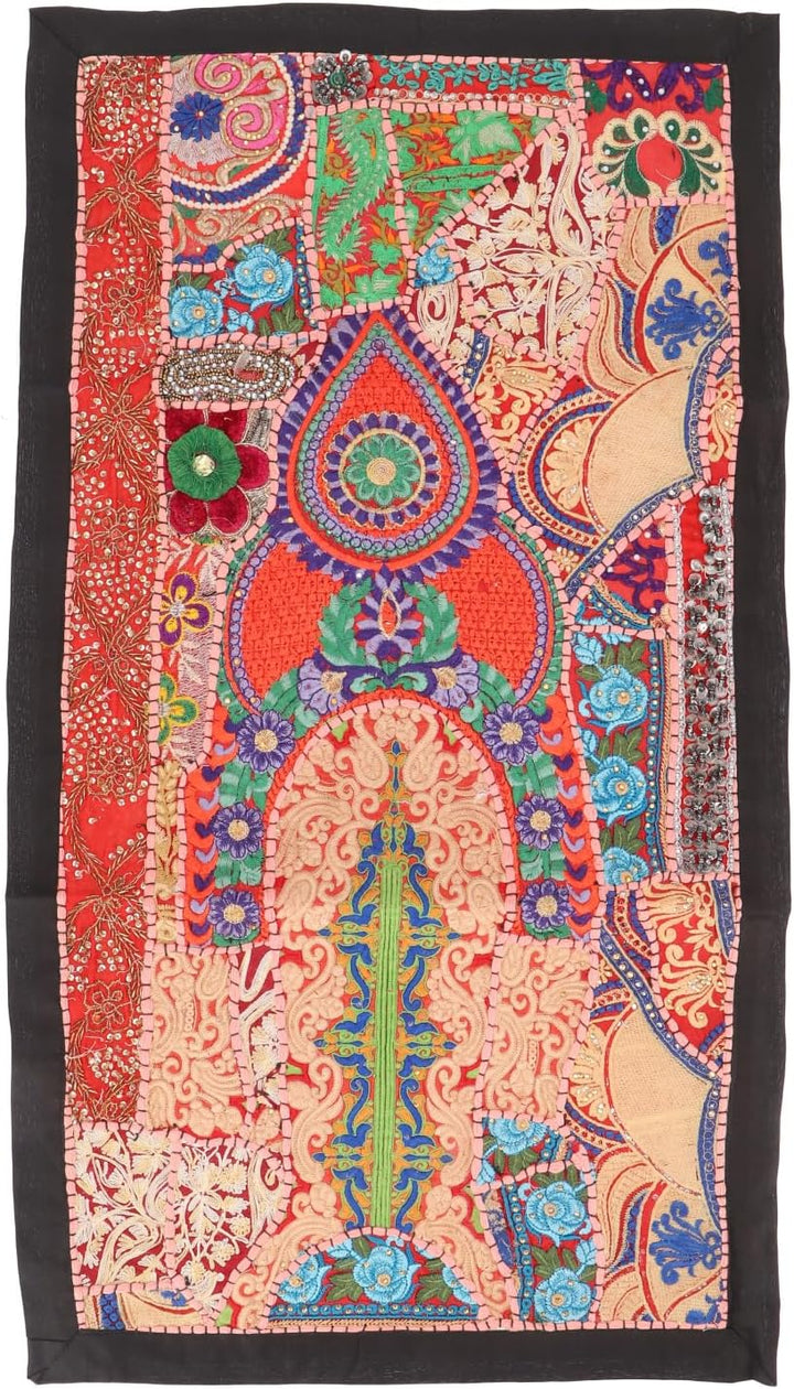 GURU SHOP Orientalischer Tischläufer, Wandbehang, Einzelstück 85x45 cm - Motiv 25, Mehrfarbig, Baumw