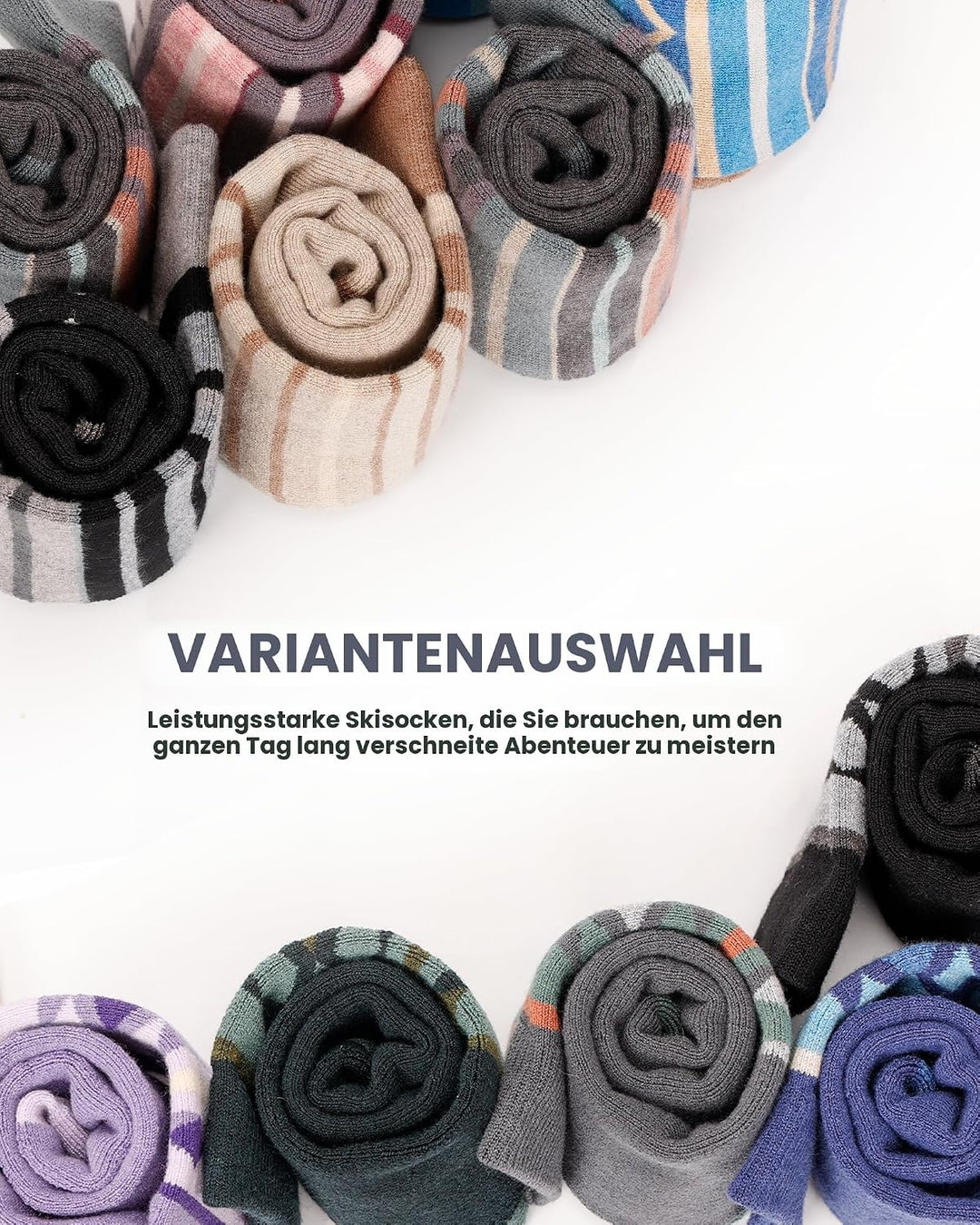 OutdoorMaster Ski Socken, Merino Wool Ski Socken für Herren &amp; Damen, Thermal Winter Warme Snowboard