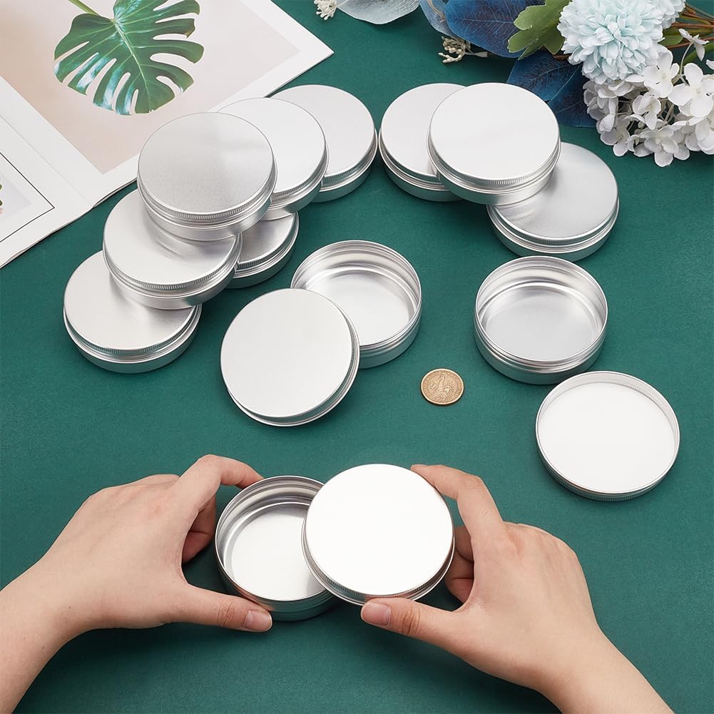 BENECREAT 12 Stücke 100 ml Aluminium Zinn Gläser, Runde Aluminium Blechdosen Kosmetische Behälter mi