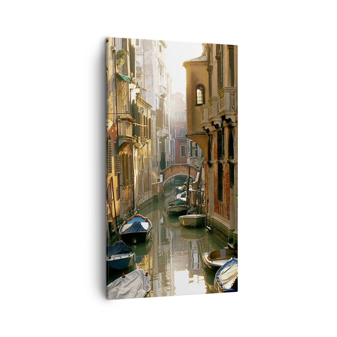 Bilder auf Leinwand Venedig Brücke Wasser Haus Leinwandbild mit Rahmen 45x80cm Wandbilder Dekoration