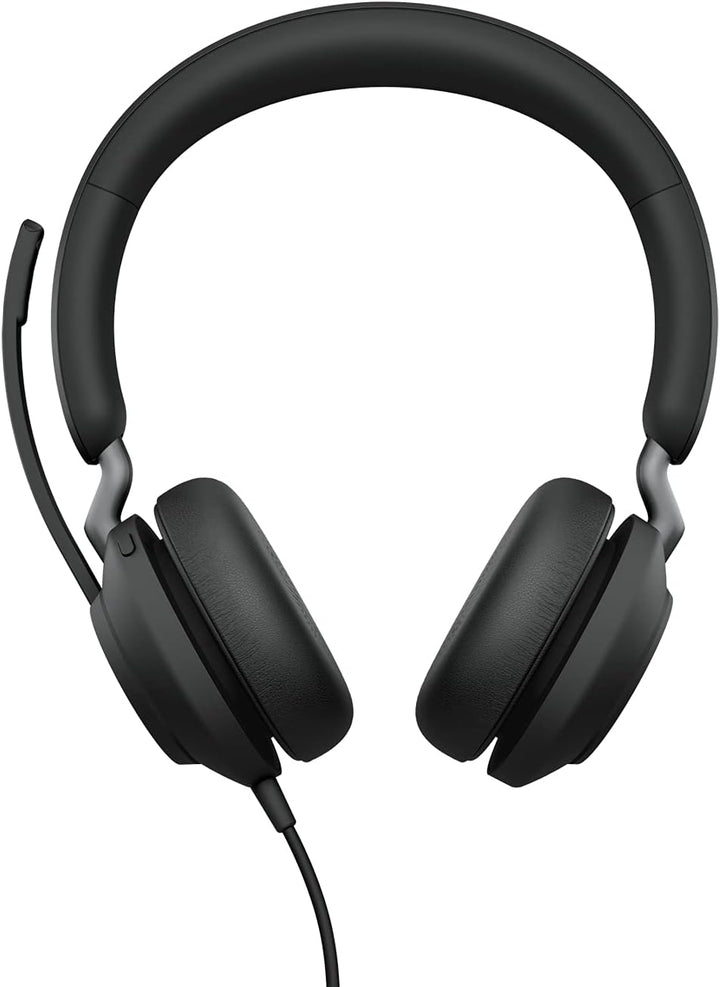 Jabra Evolve2 40 PC Headset – Noise Cancelling Microsoft Teams Certified Stereo Headphones With 3-Mi