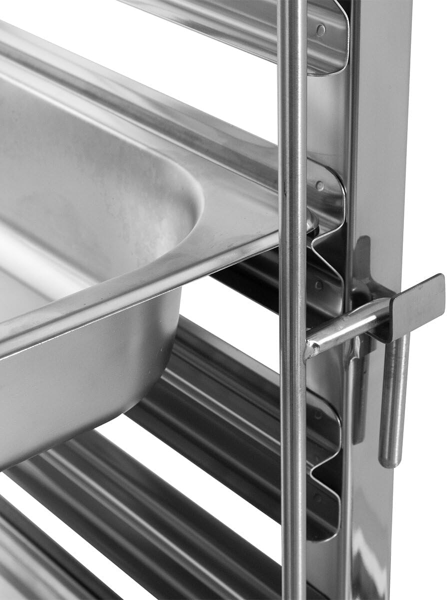 GastroHero Regalwagen ECO 15 Etagen EN 40x60 Tablettwagen Edelstahl Transportwagen Gastronomie Gross