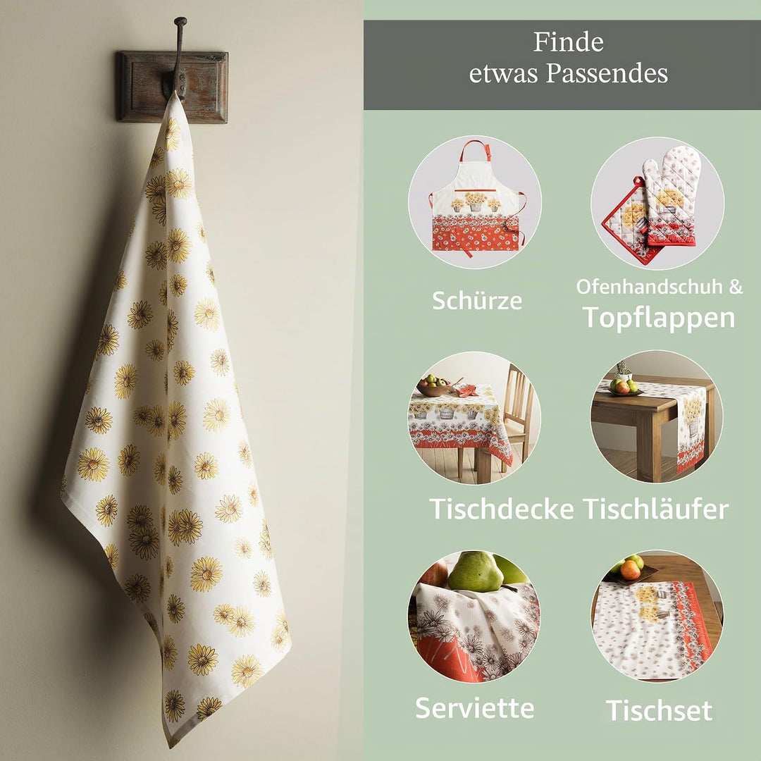 Maison d'Hermine Küchenhandtücher 3er-Set 100% Baumwolle 70 cm x 50 cm Wiederverwendbare Geschirrtüc