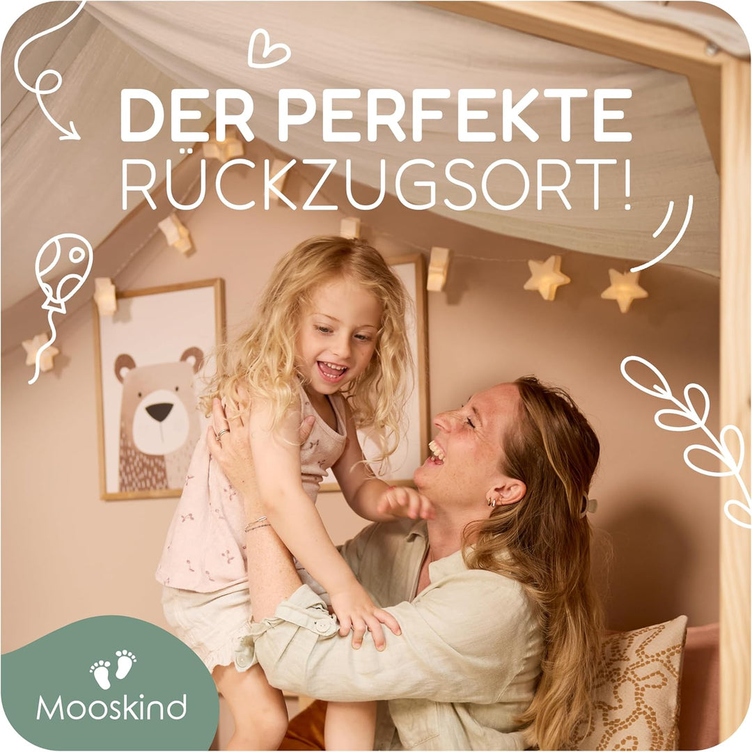 Mooskind Hausbett Himmel – Aus weichem Musselin in 7 Farben – 100% Bio-Baumwolle – Traumhafte Hausbe