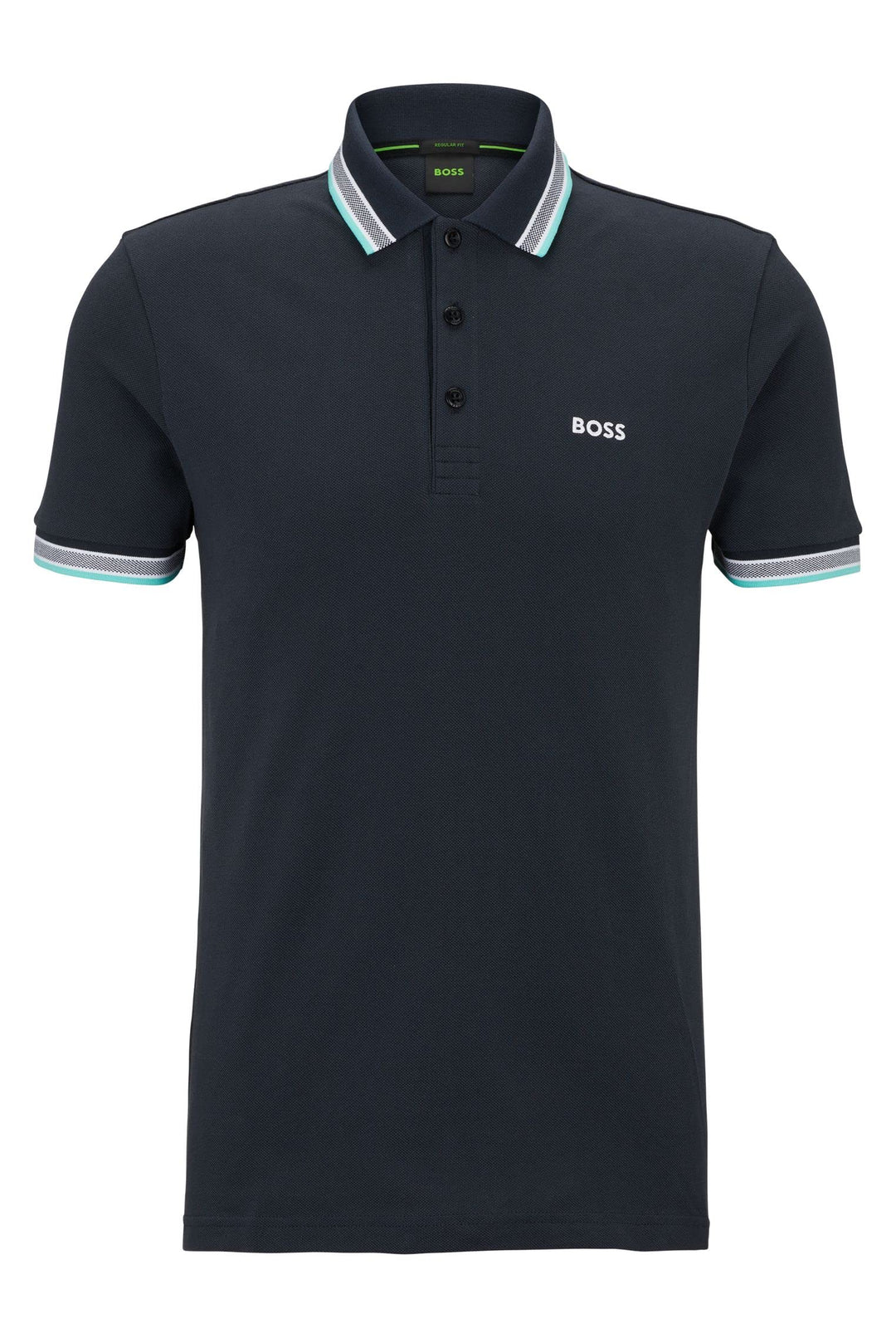 BOSS Herren Paddy Poloshirt aus Bio-Baumwolle mit Logo Dunkelblau L