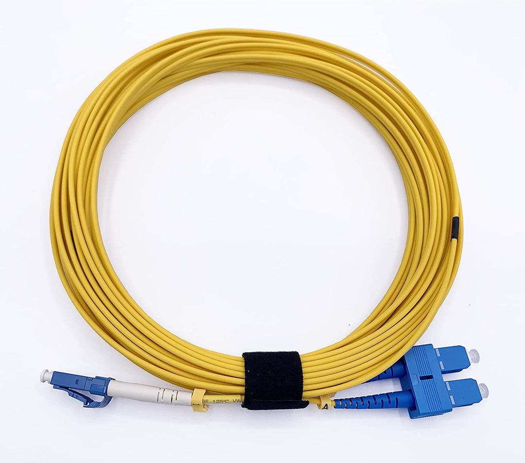 Elfcam® - 50m Glasfaserkabel SC/UPC auf LC/UPC OS2 Duplex-Monomode 9/125μm LSZH (50 m, 1 Stück)