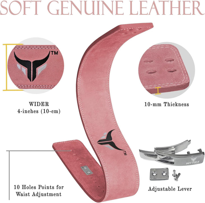 Mytra Fusion L2 Gym Fitness Gewichthebergürtel, Hocken, Kreuzheben Pink