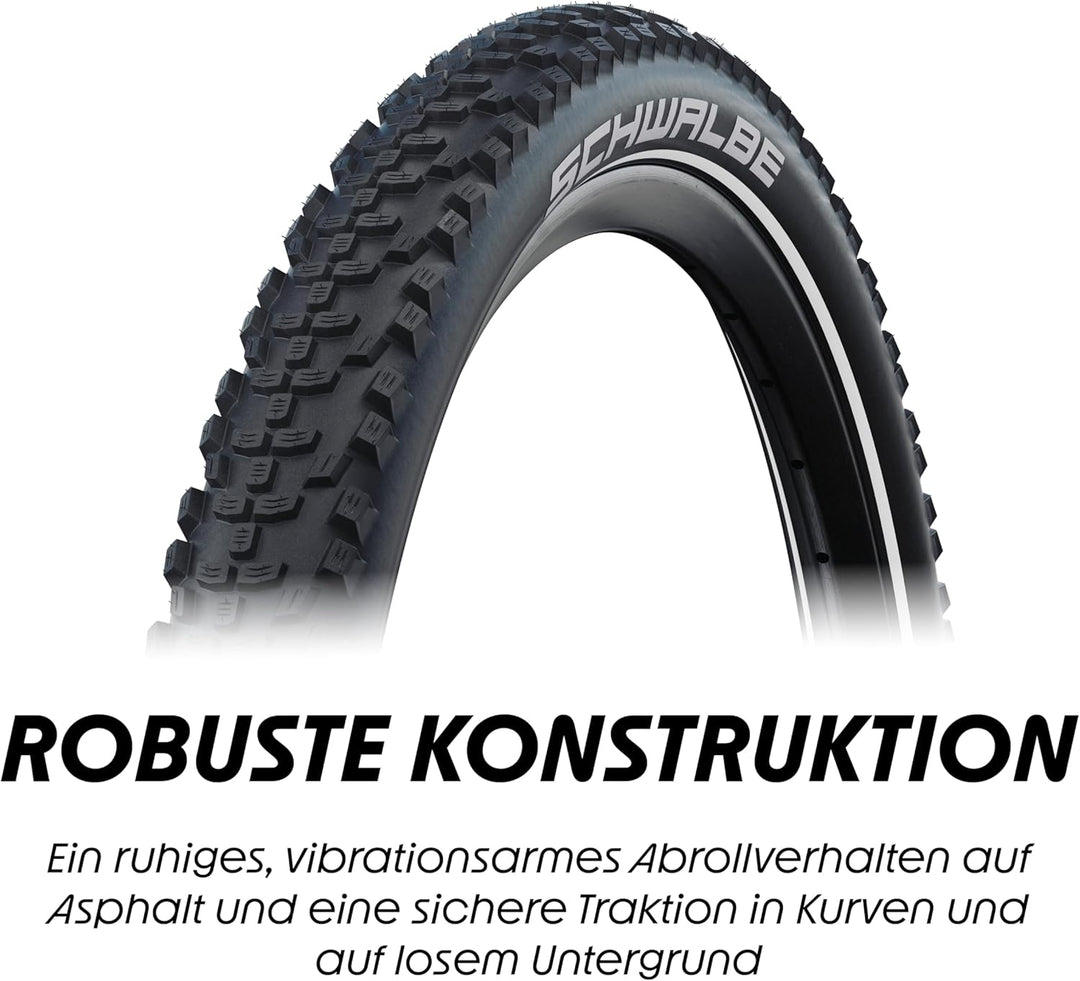 Schwalbe Smart Sam Fahrradreifen 27.5x2.60 ADDIX – DD, RaceGuard – Black+Reflex, 27.5x2.60 ADDIX – D