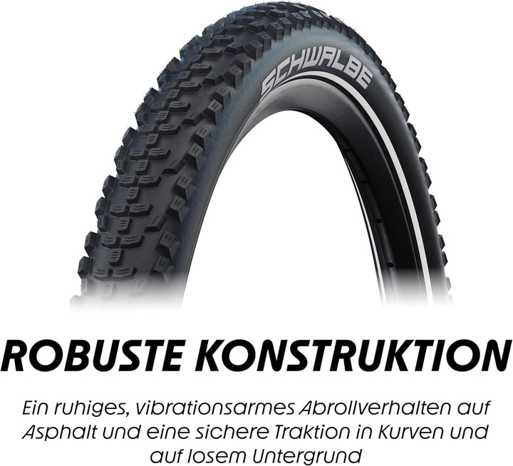Schwalbe Smart Sam Fahrradreifen 27.5x2.60 ADDIX – DD, RaceGuard – Black+Reflex, 27.5x2.60 ADDIX – D
