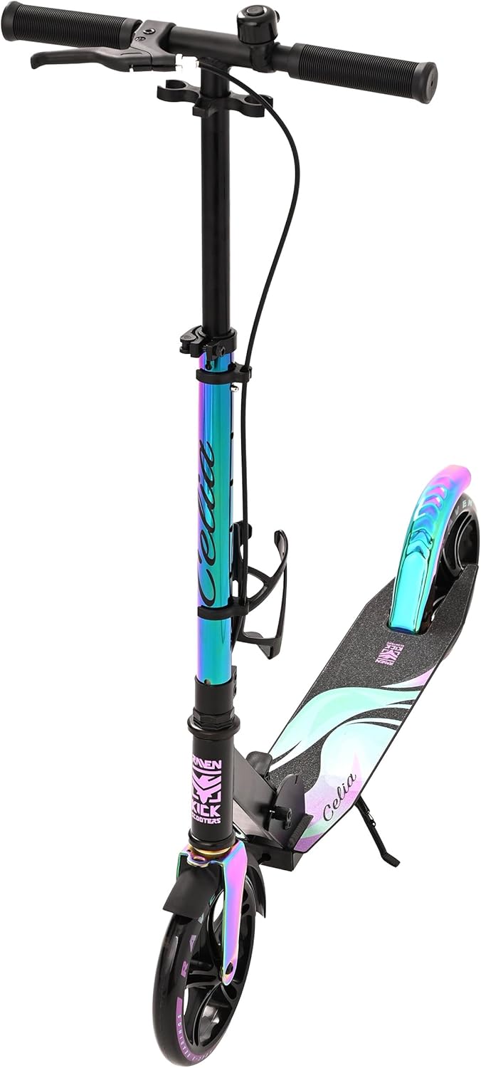 Raven Scooter, Roller, Tretroller, Kinderroller, 200mm mit Handbremse Celia Black, Celia Black