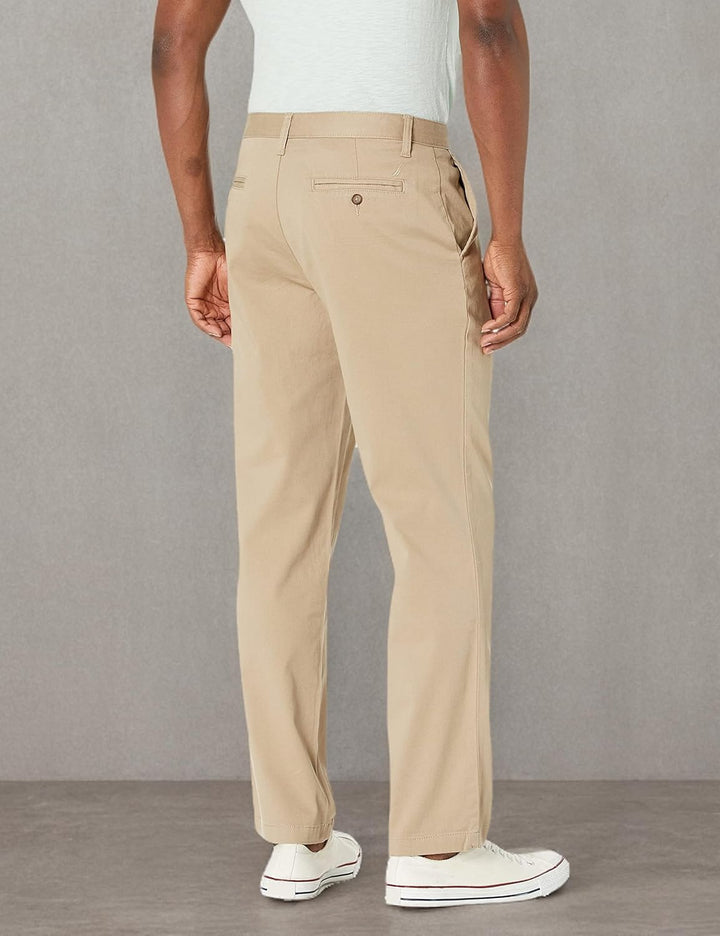 Nautica Herren Hose, Business/Leger Klassische Passform, Flache Vorderseite, Stretch, Solide Chino D